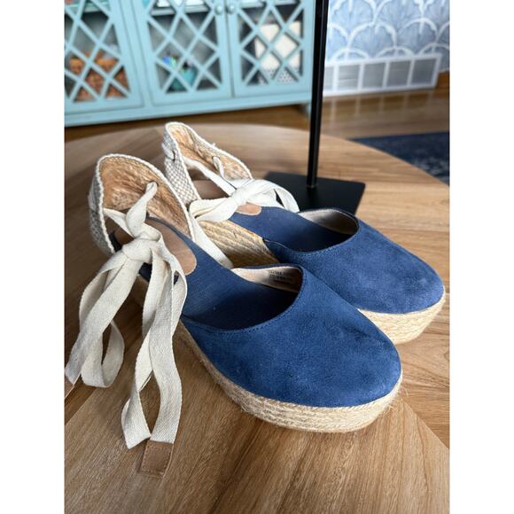 Brooks Brothers Canvas and Criss Cross Gladiator Platforms - Picture 1 of 7